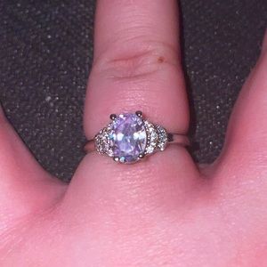 Pale purple and white topaz ring